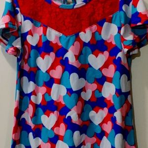Girl's multi colored heart tunic